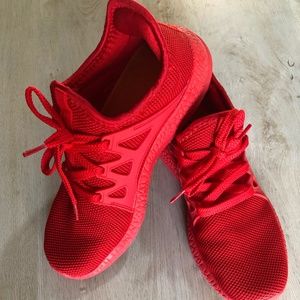 Red sneakers